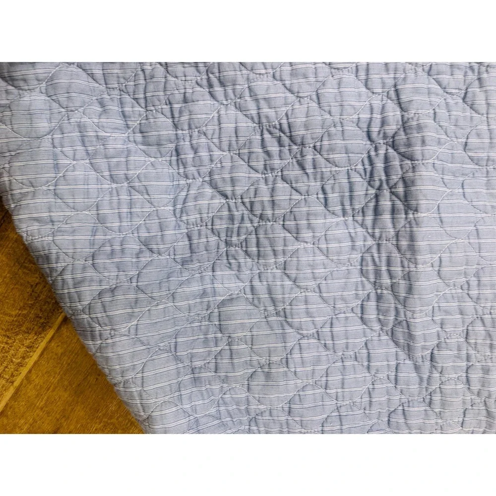 Tommy Bahama Home Quilt King Blue Medallion Coastal Cotton Coverlet 100x92 Light